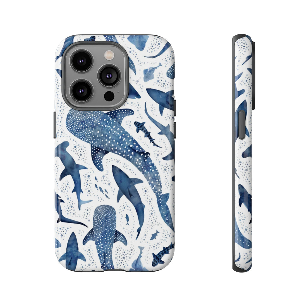 Blue Watercolour Whale Shark Tough Cases