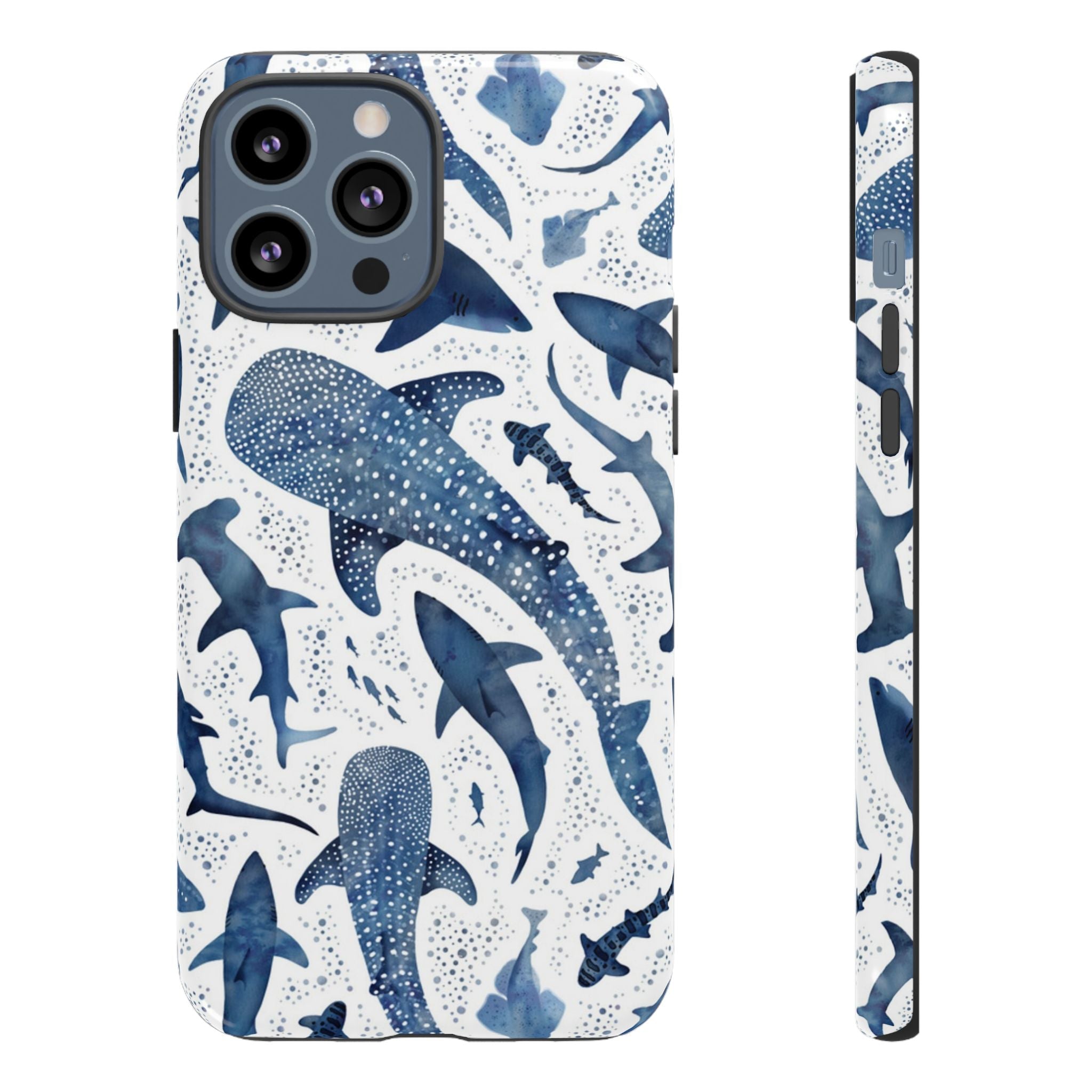 Blue Watercolour Whale Shark Tough Cases