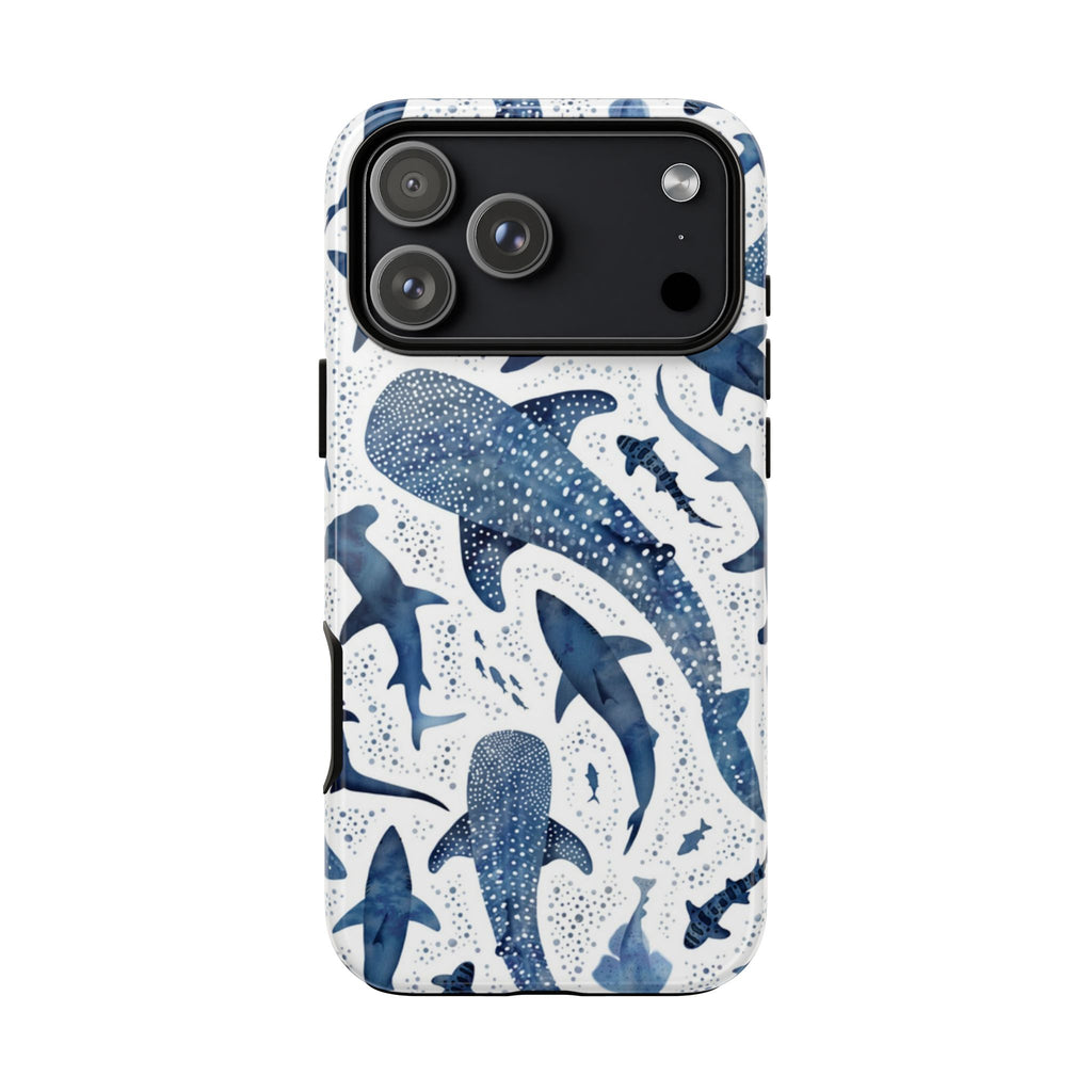 Blue Watercolour Whale Shark Tough Cases