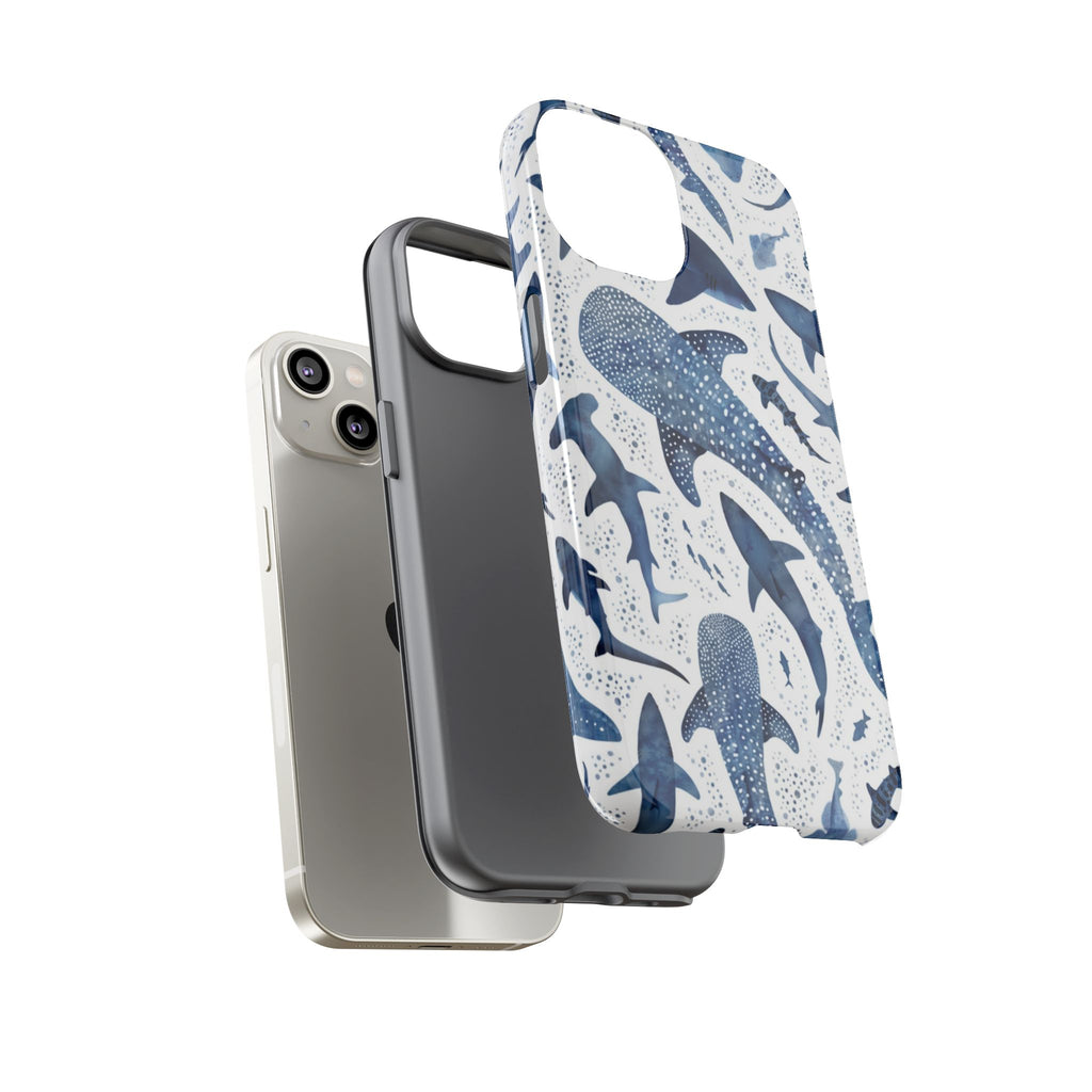 Blue Watercolour Whale Shark Tough Cases