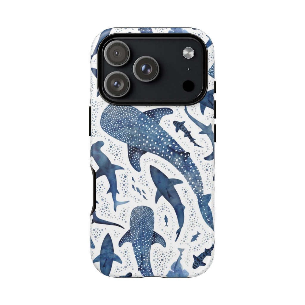 Blue Watercolour Whale Shark Tough Cases