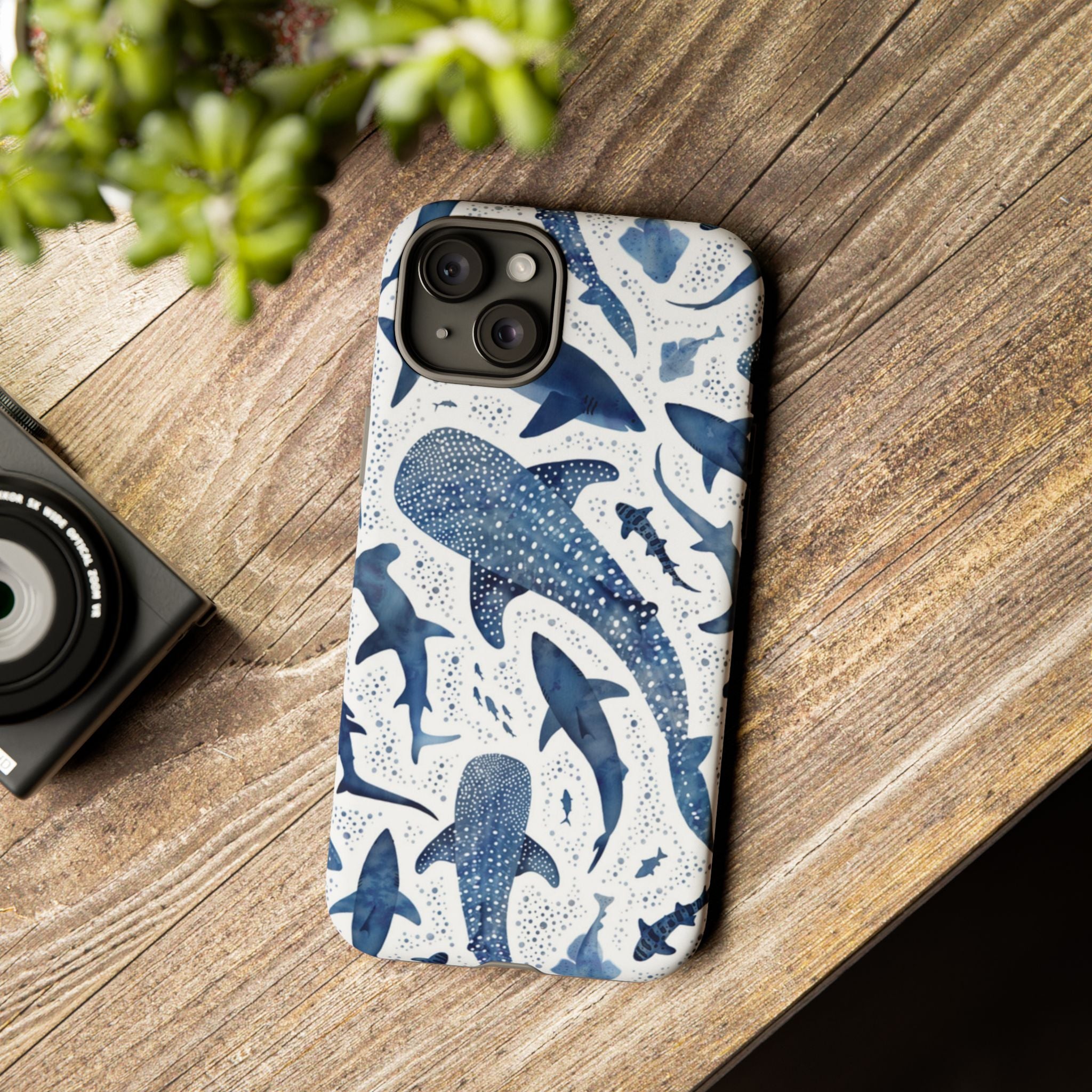 Blue Watercolour Whale Shark Tough Cases