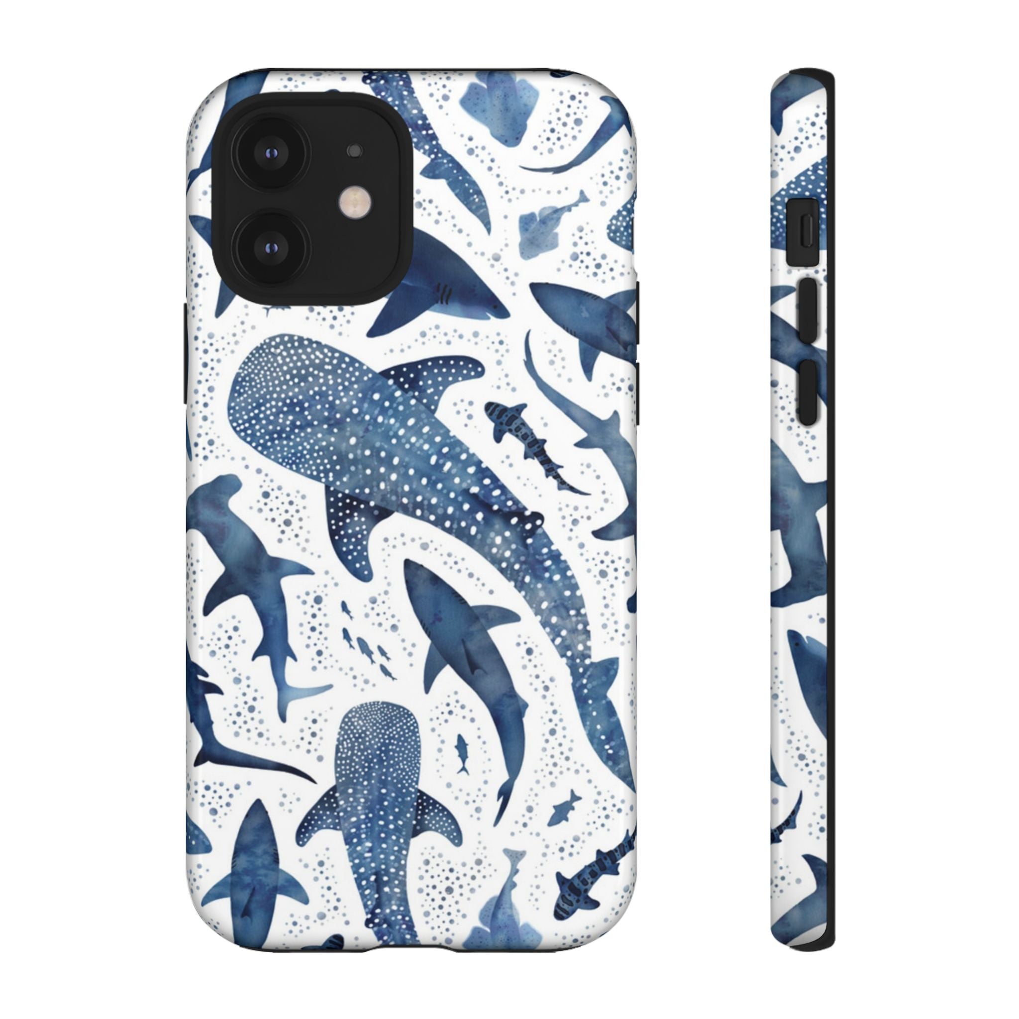 Blue Watercolour Whale Shark Tough Cases
