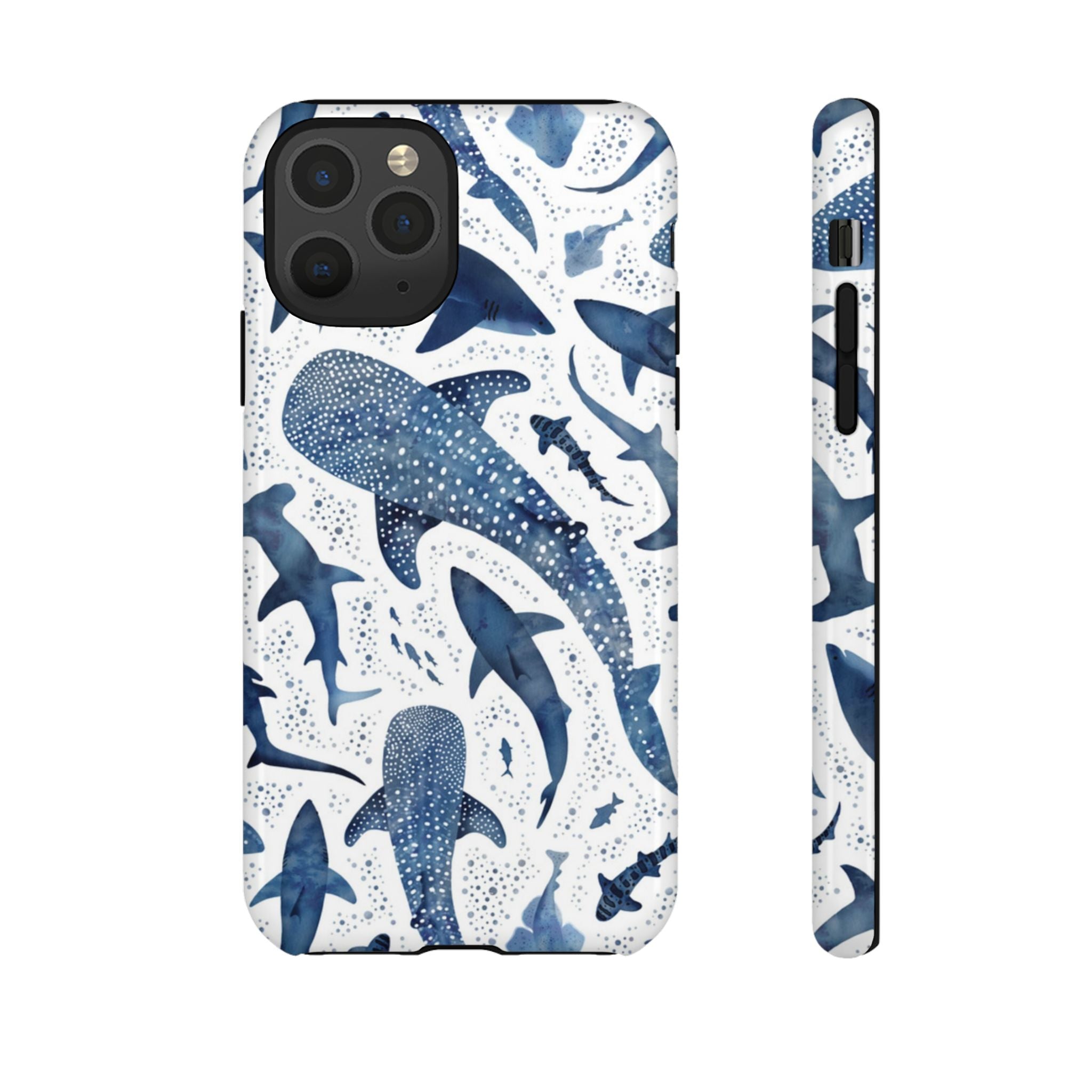 Blue Watercolour Whale Shark Tough Cases