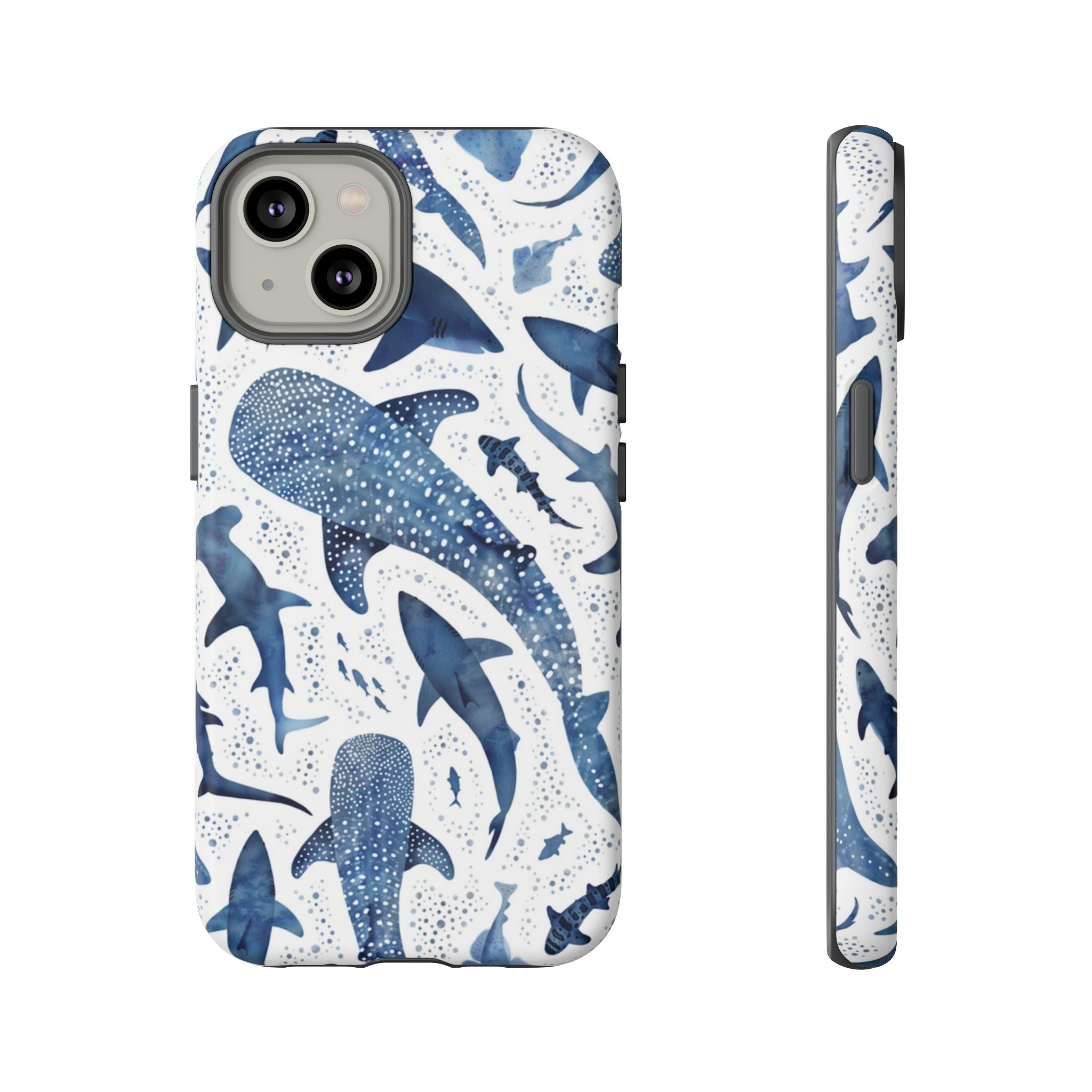 Blue Watercolour Whale Shark Tough Cases