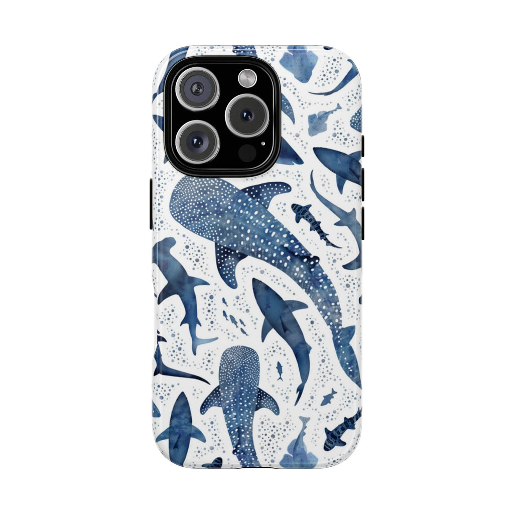 Blue Watercolour Whale Shark Tough Cases