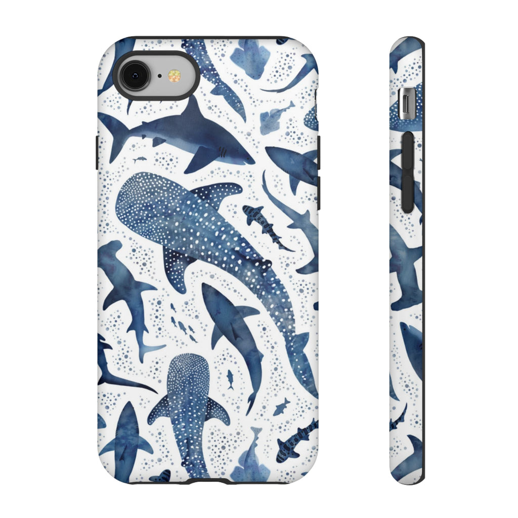 Blue Watercolour Whale Shark Tough Cases