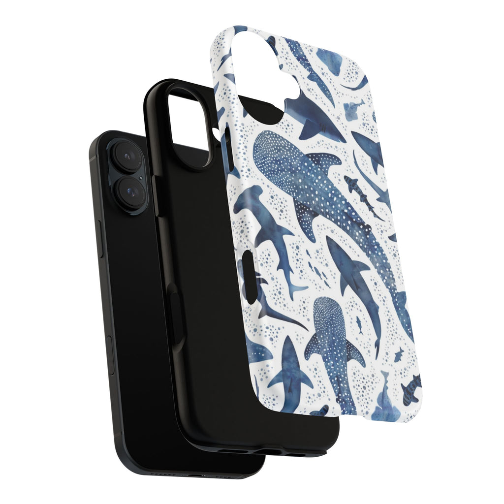 Blue Watercolour Whale Shark Tough Cases