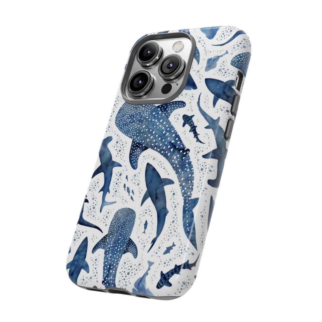 Blue Watercolour Whale Shark Tough Cases
