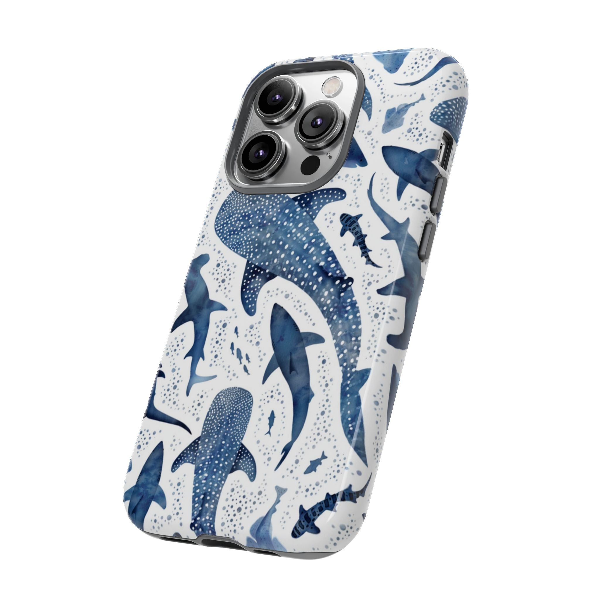Blue Watercolour Whale Shark Tough Cases