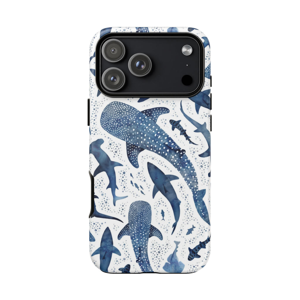 Blue Watercolour Whale Shark Tough Cases