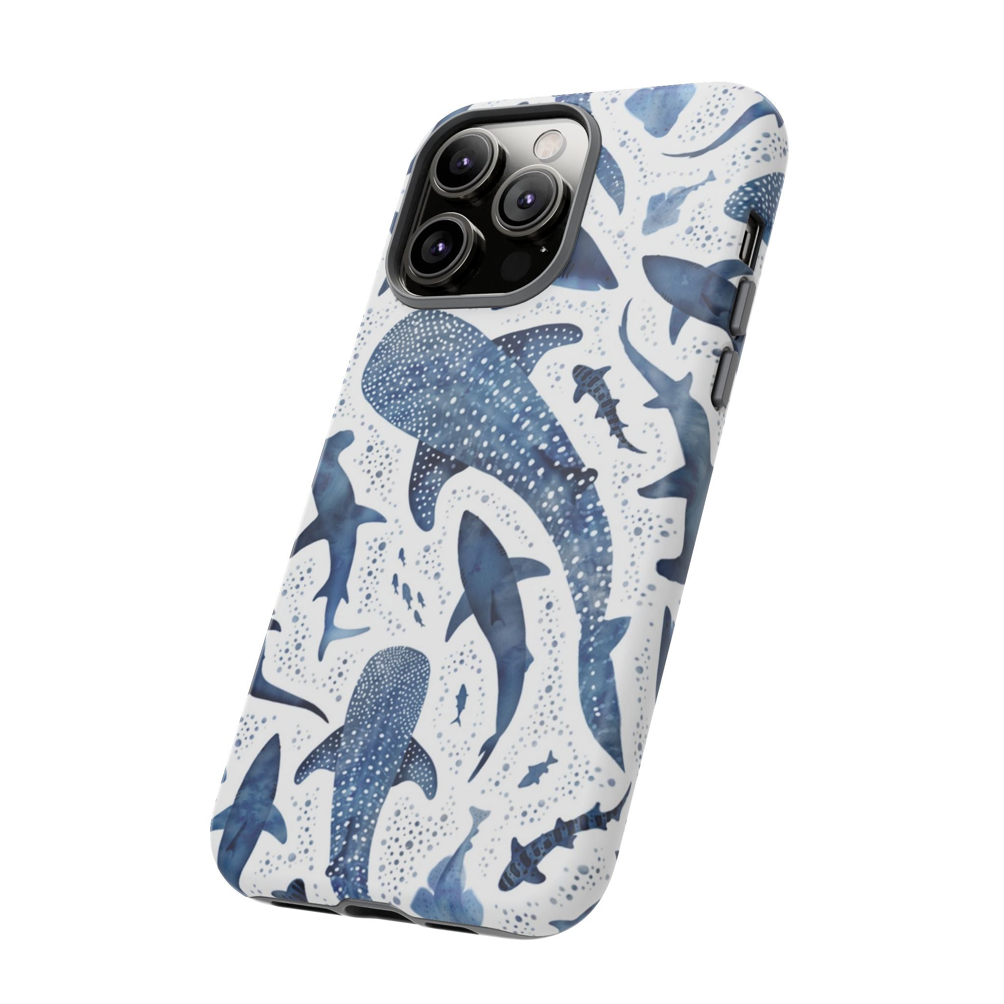 Blue Watercolour Whale Shark Tough Cases