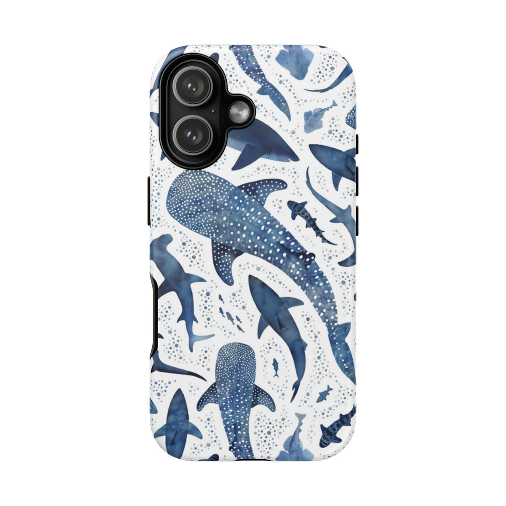 Blue Watercolour Whale Shark Tough Cases