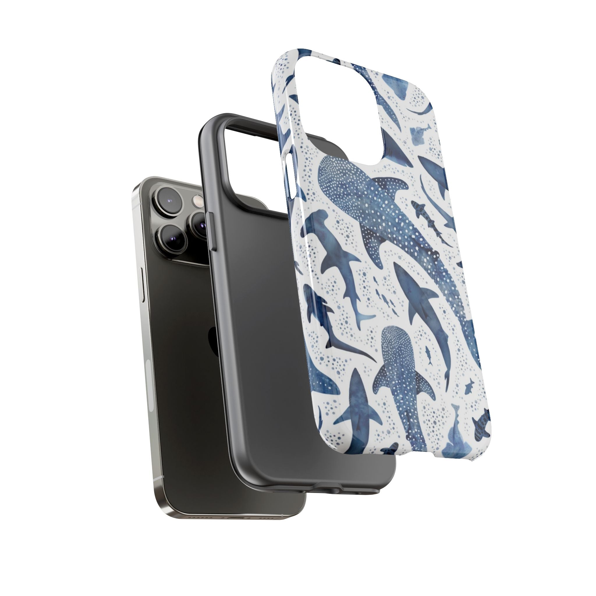 Blue Watercolour Whale Shark Tough Cases