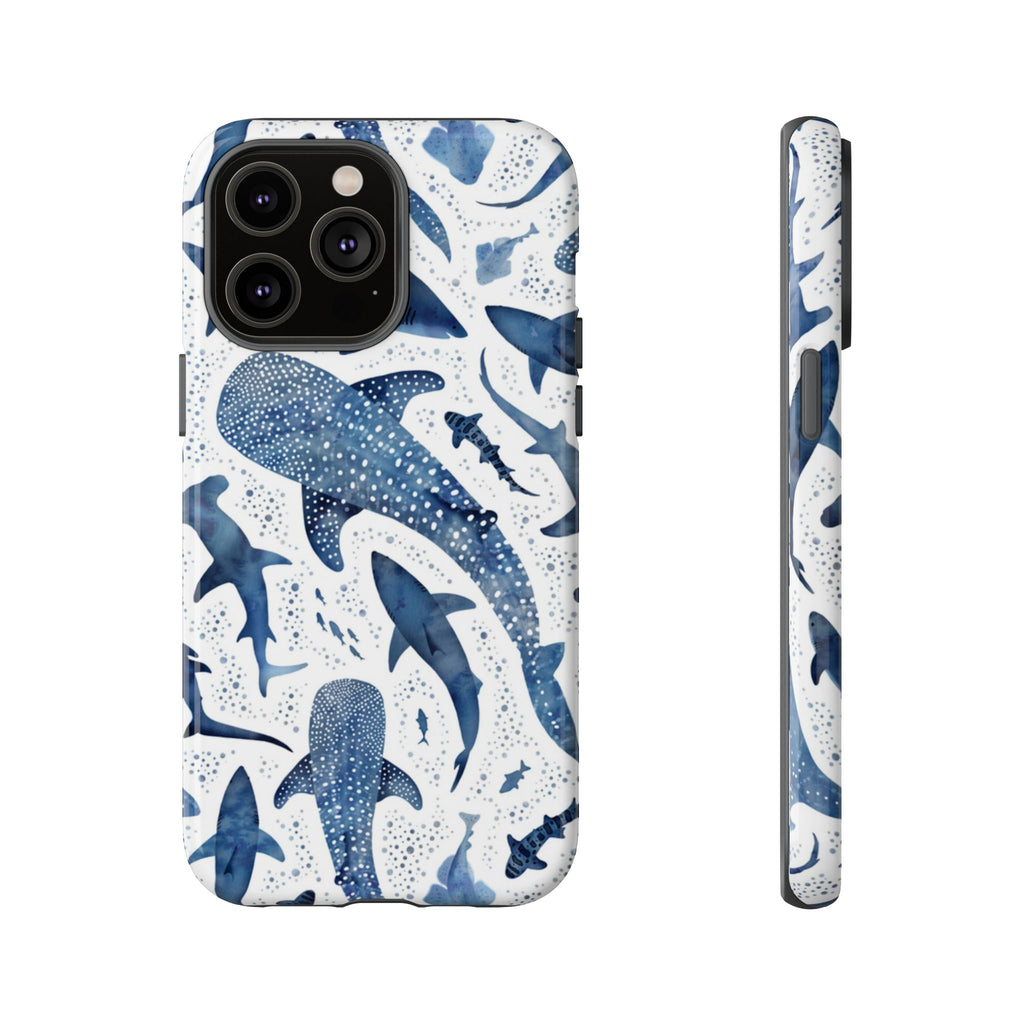 Blue Watercolour Whale Shark Tough Cases