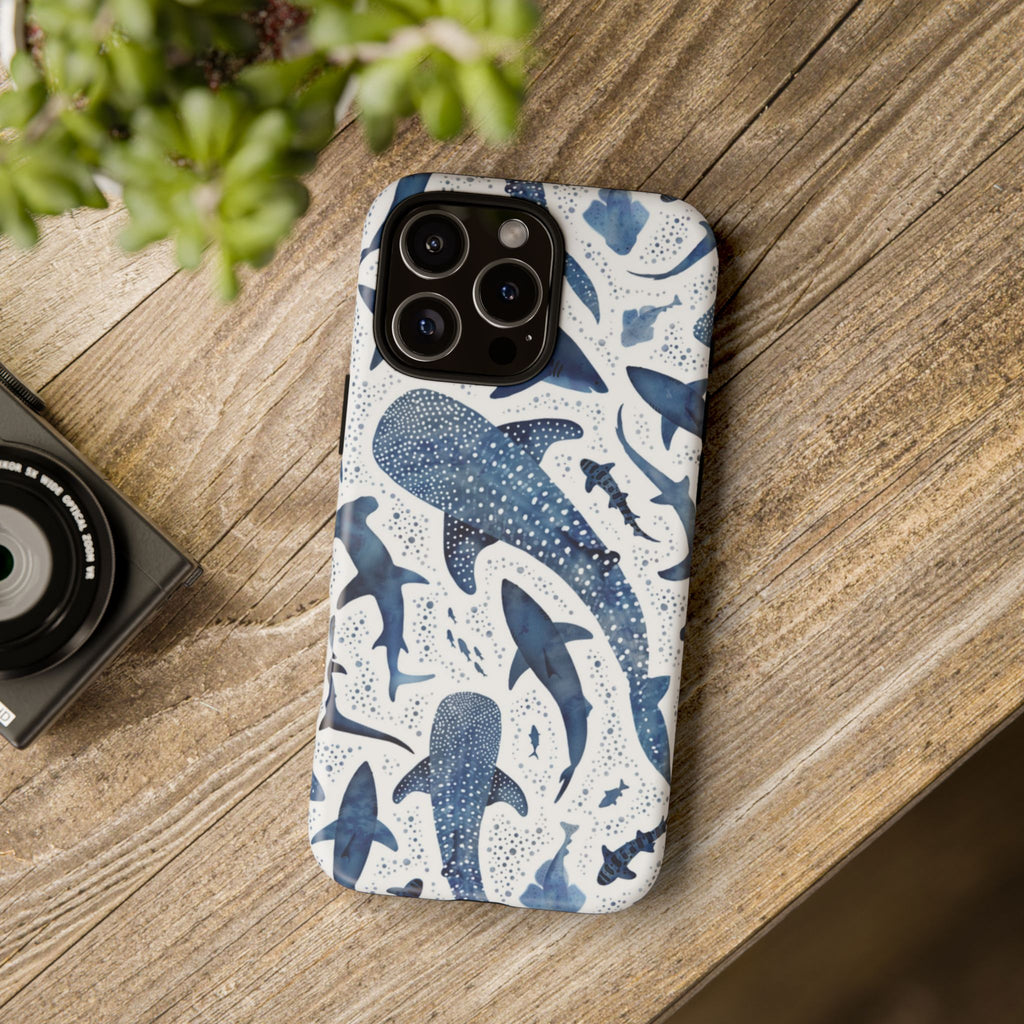 Blue Watercolour Whale Shark Tough Cases