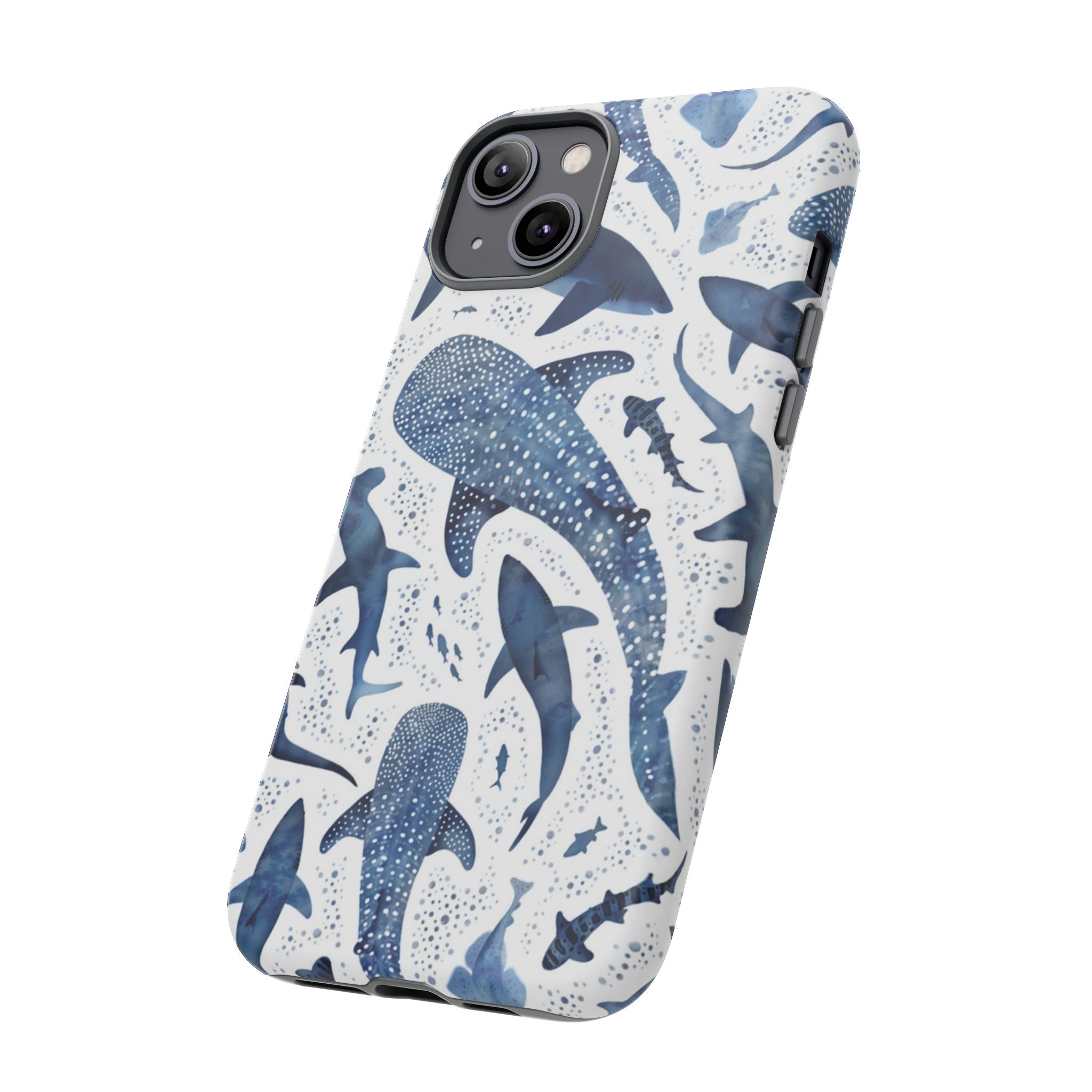 Blue Watercolour Whale Shark Tough Cases