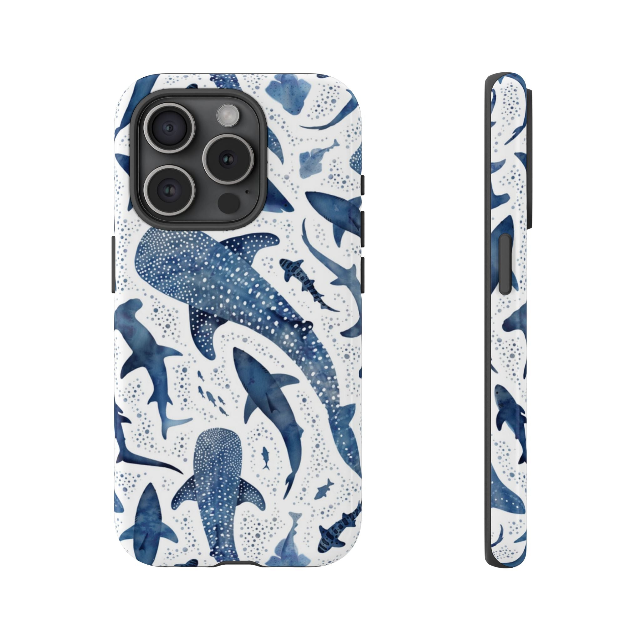 Blue Watercolour Whale Shark Tough Cases