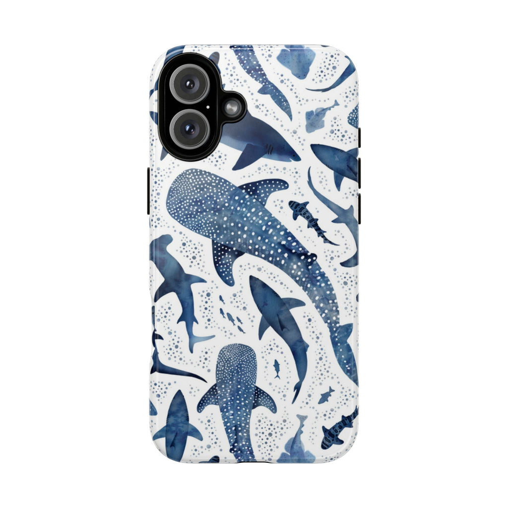 Blue Watercolour Whale Shark Tough Cases