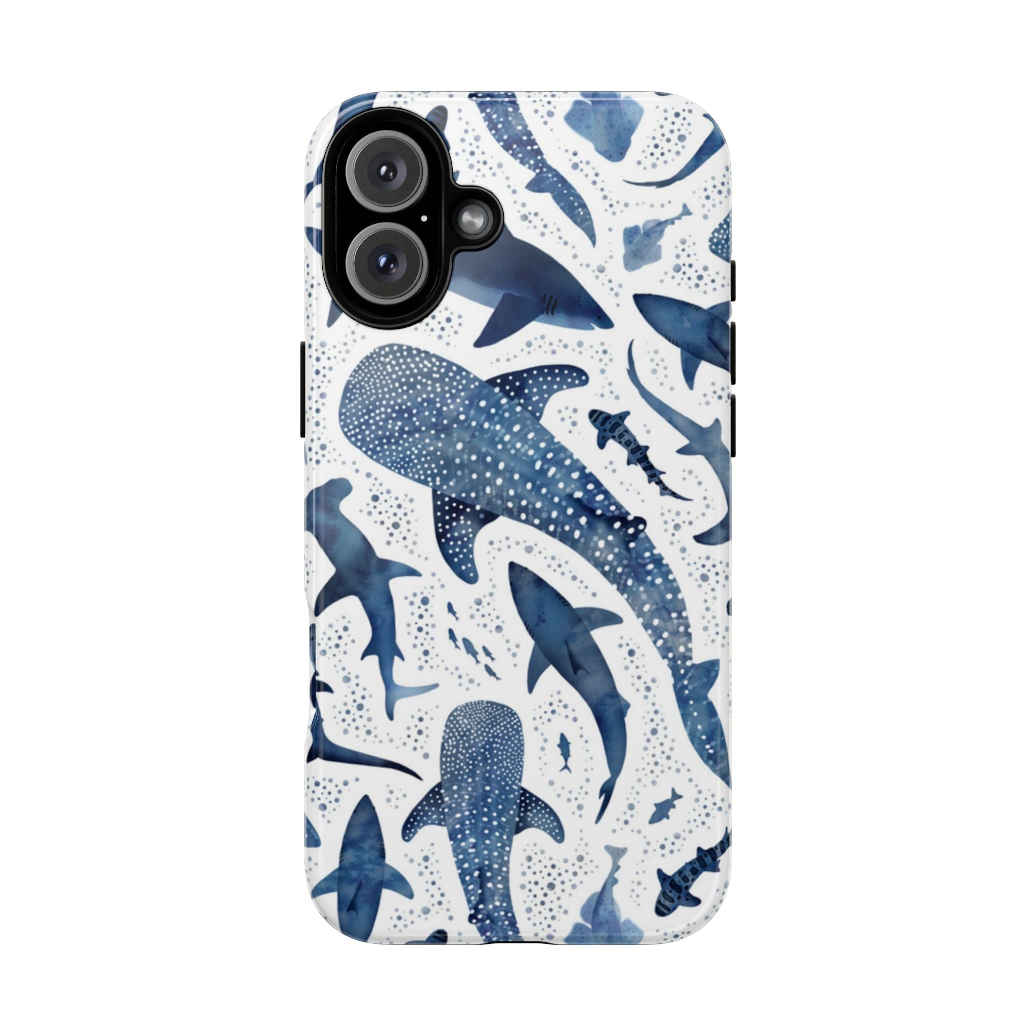 Blue Watercolour Whale Shark Tough Cases