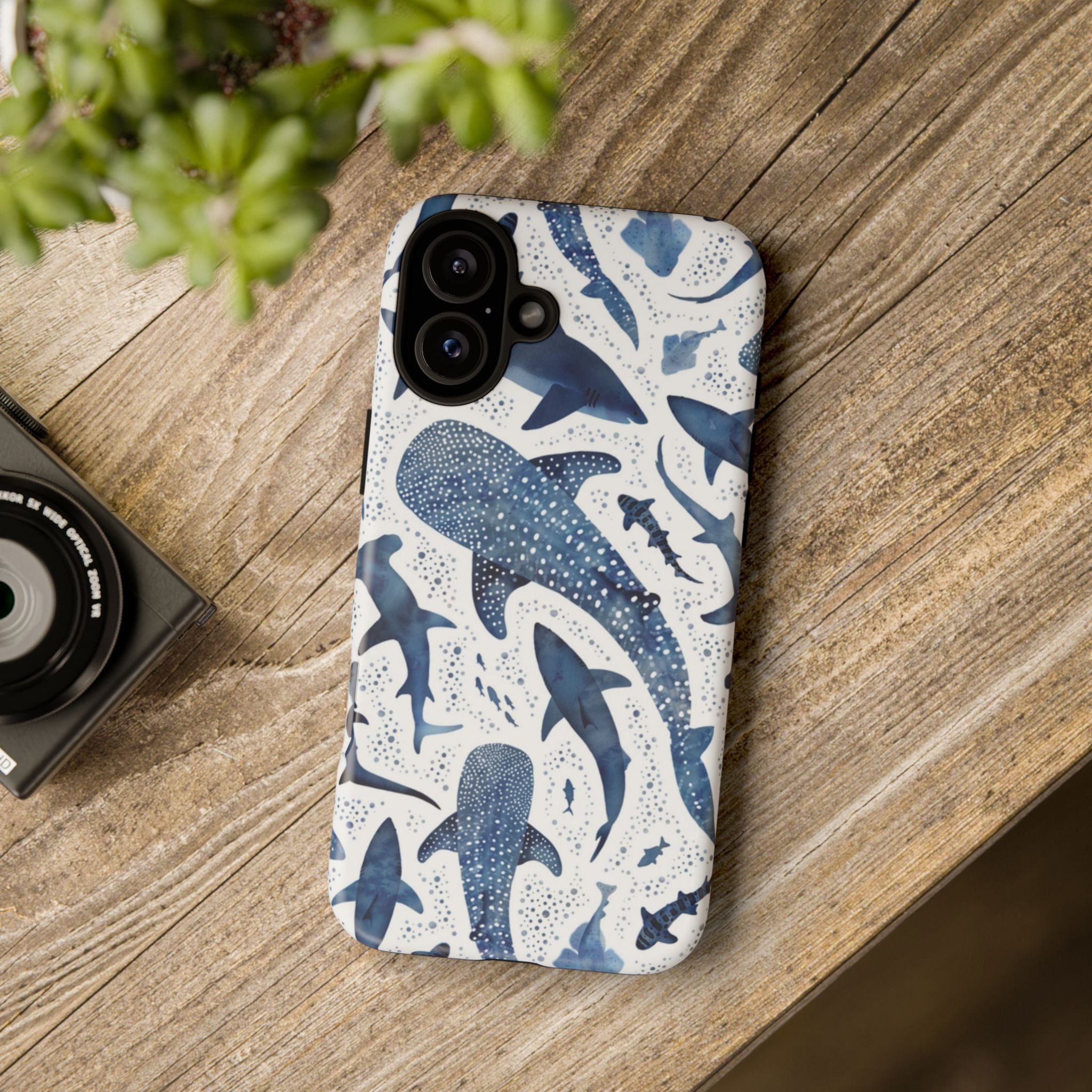 Blue Watercolour Whale Shark Tough Cases