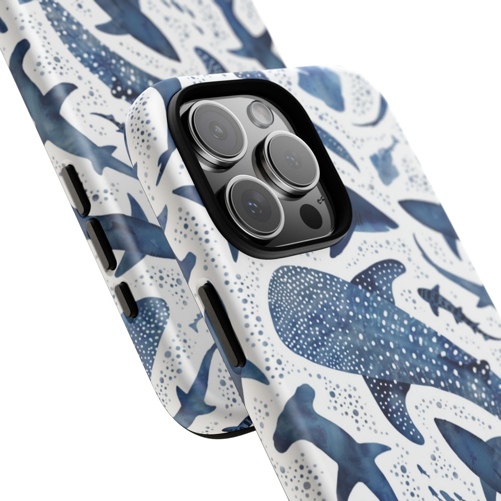 Blue Watercolour Whale Shark Tough Cases