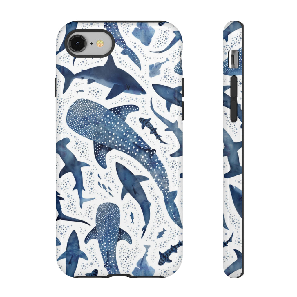 Blue Watercolour Whale Shark Tough Cases