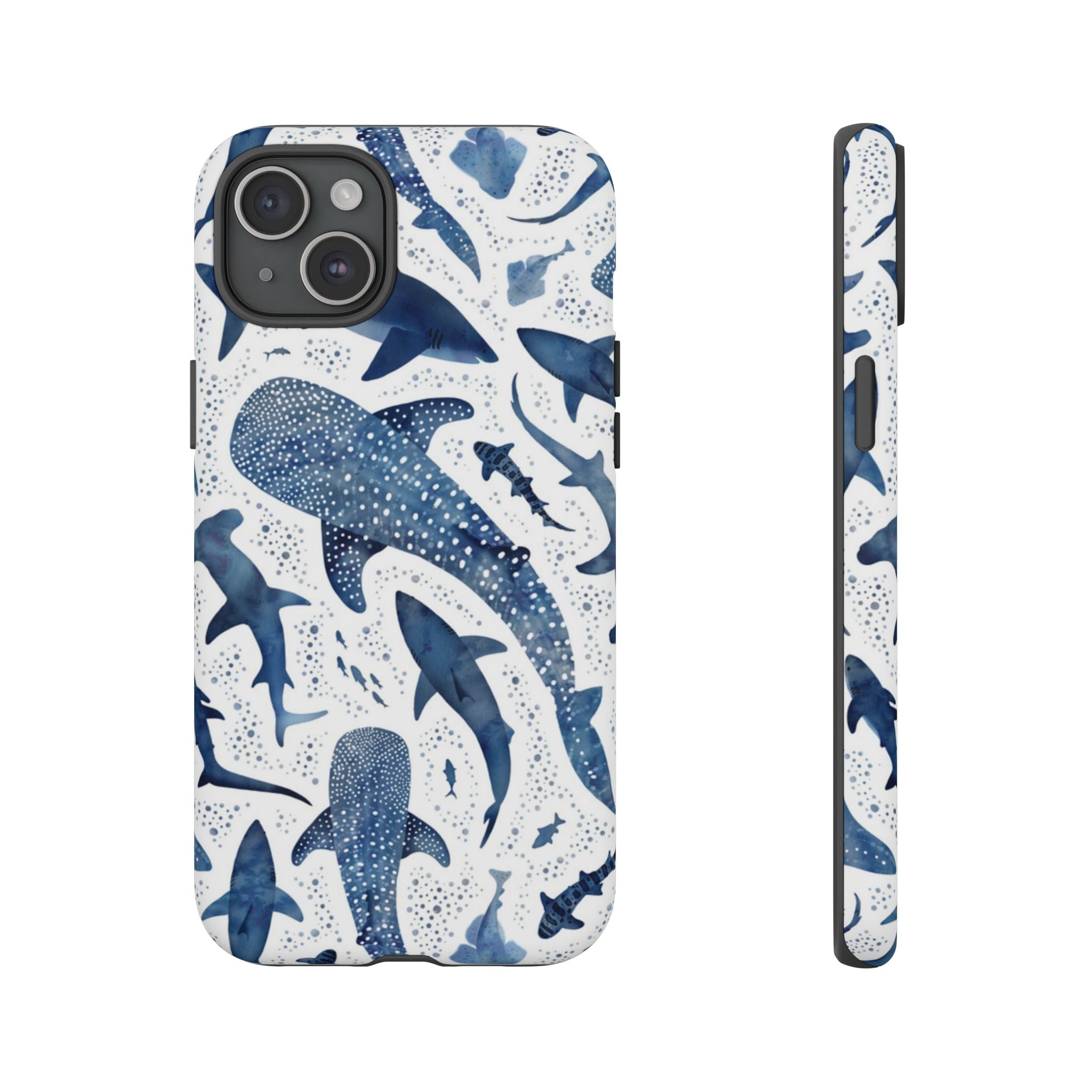 Blue Watercolour Whale Shark Tough Cases