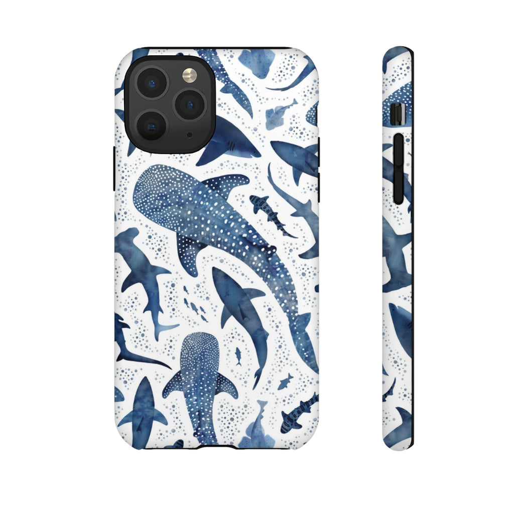 Blue Watercolour Whale Shark Tough Cases