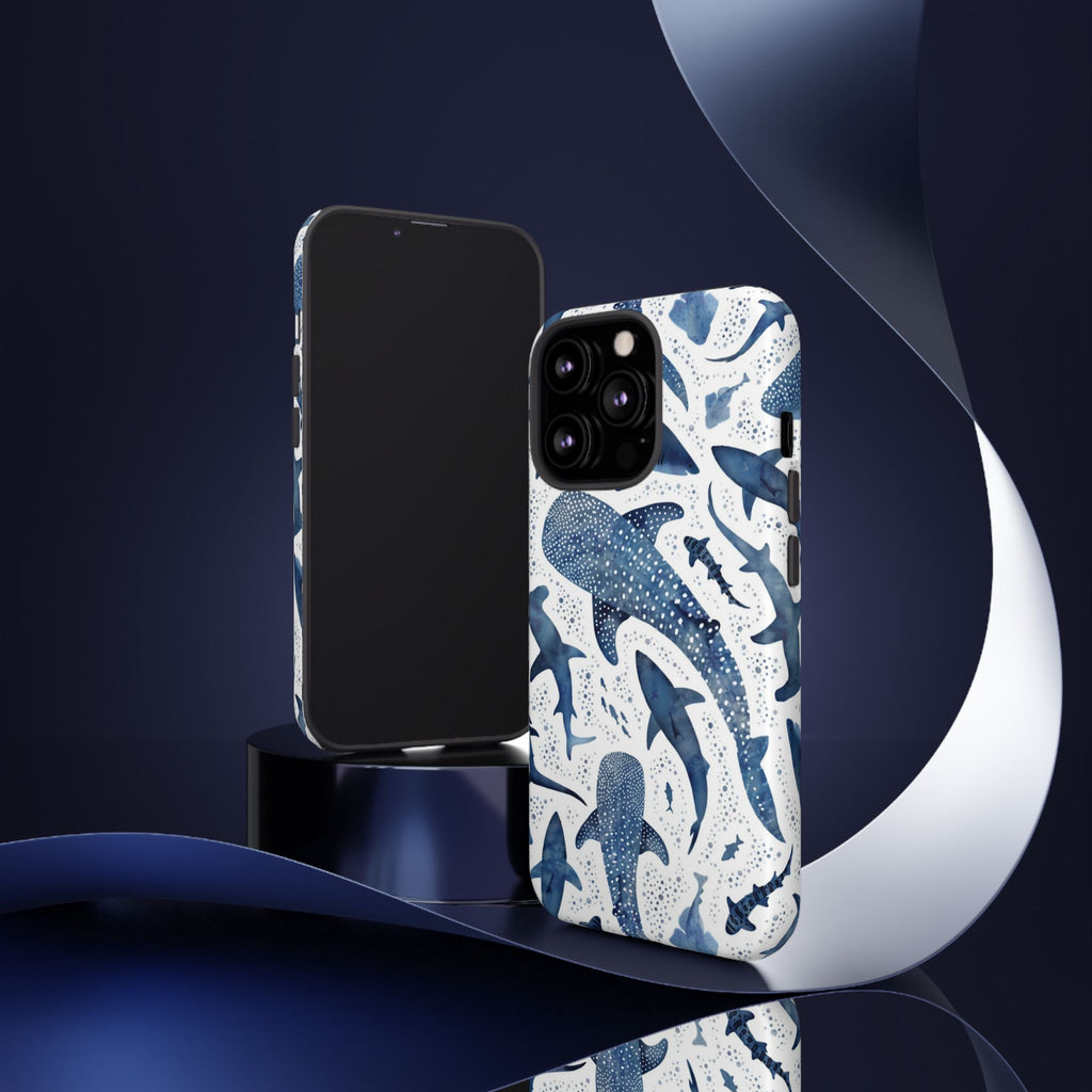 Blue Watercolour Whale Shark Tough Cases