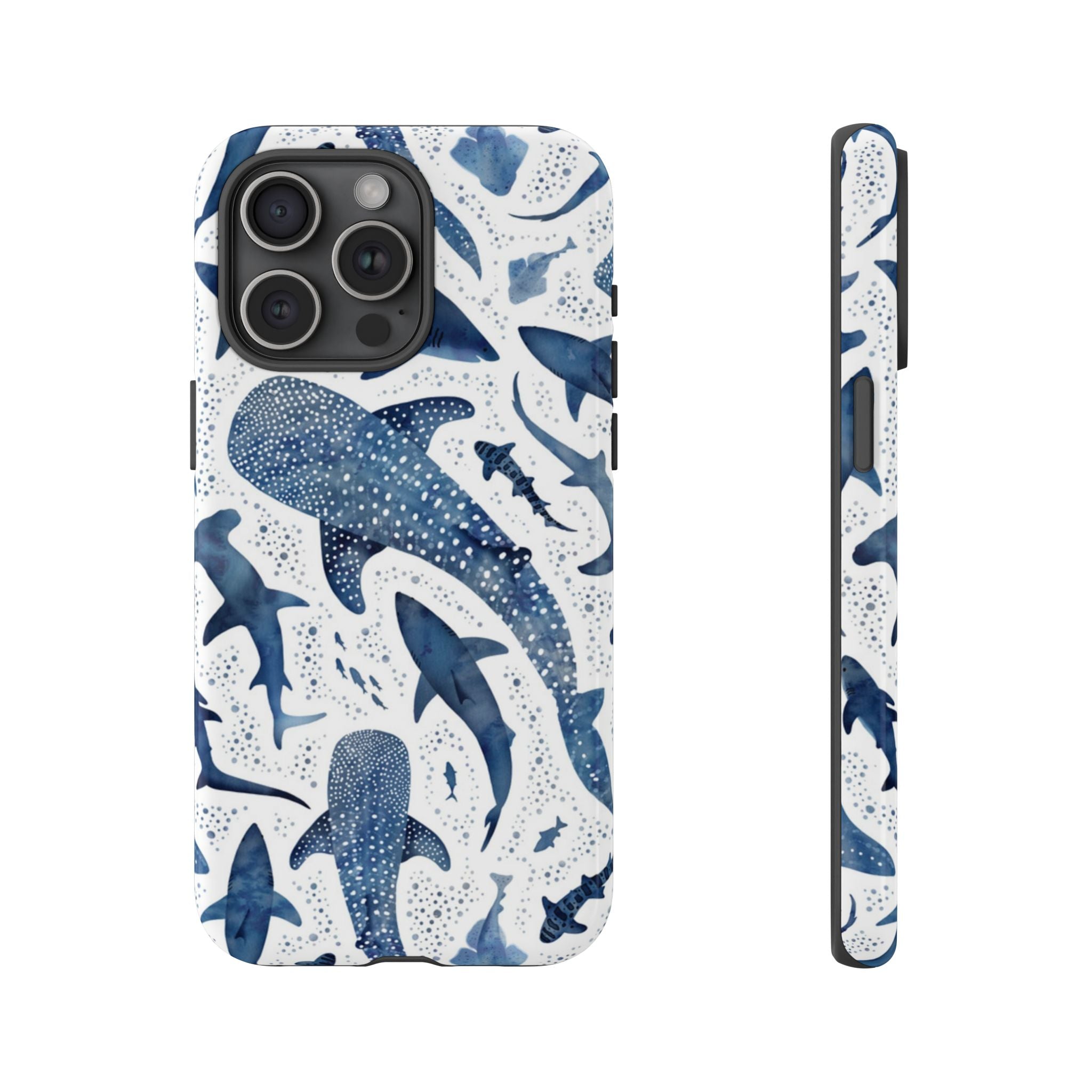 Blue Watercolour Whale Shark Tough Cases