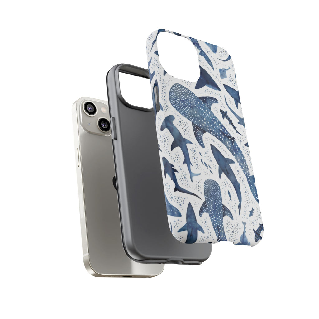 Blue Watercolour Whale Shark Tough Cases