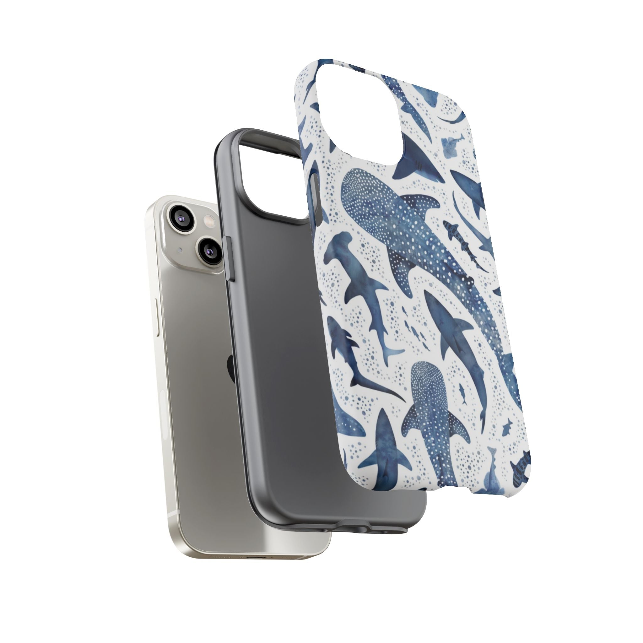 Blue Watercolour Whale Shark Tough Cases