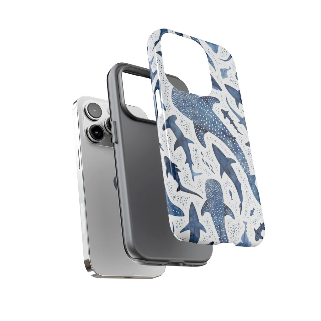 Blue Watercolour Whale Shark Tough Cases