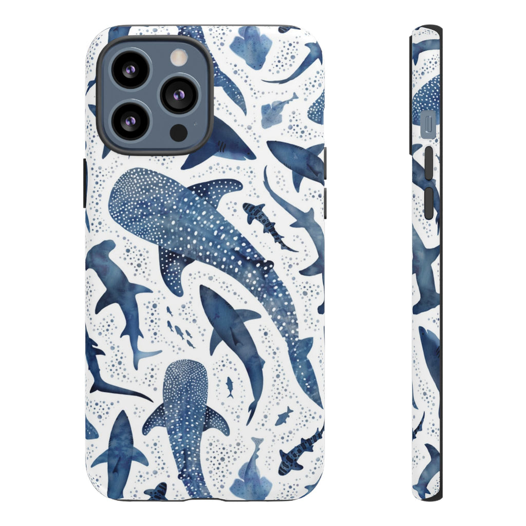 Blue Watercolour Whale Shark Tough Cases