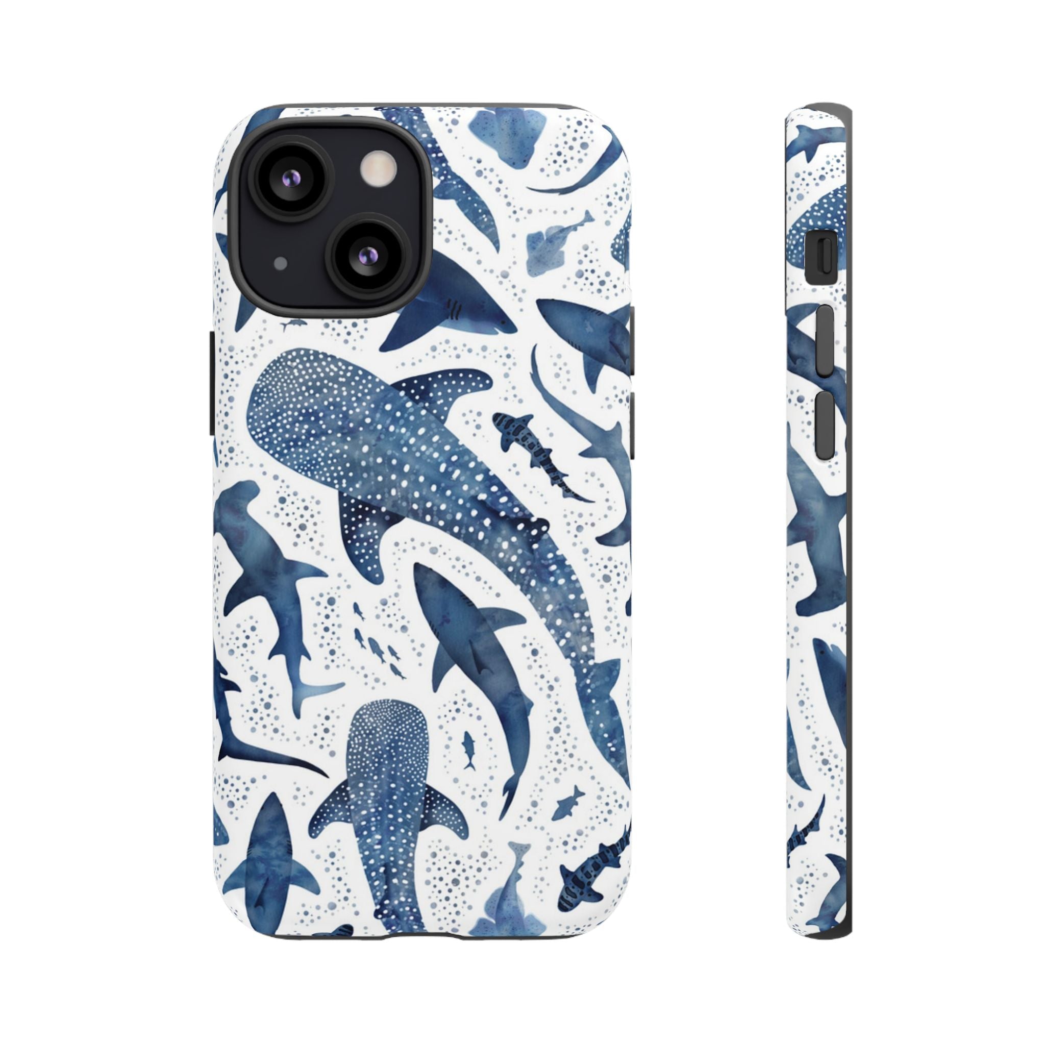 Blue Watercolour Whale Shark Tough Cases