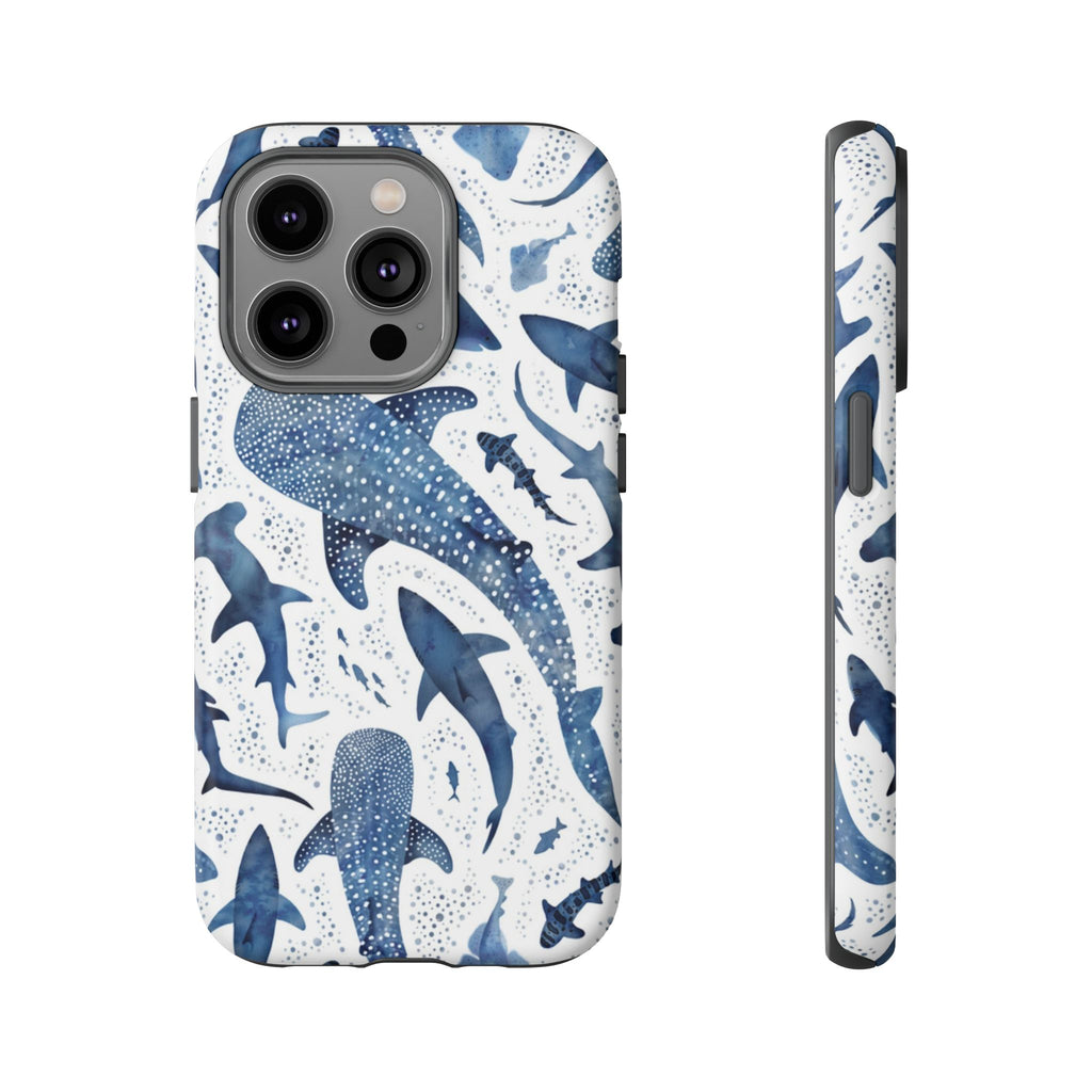 Blue Watercolour Whale Shark Tough Cases