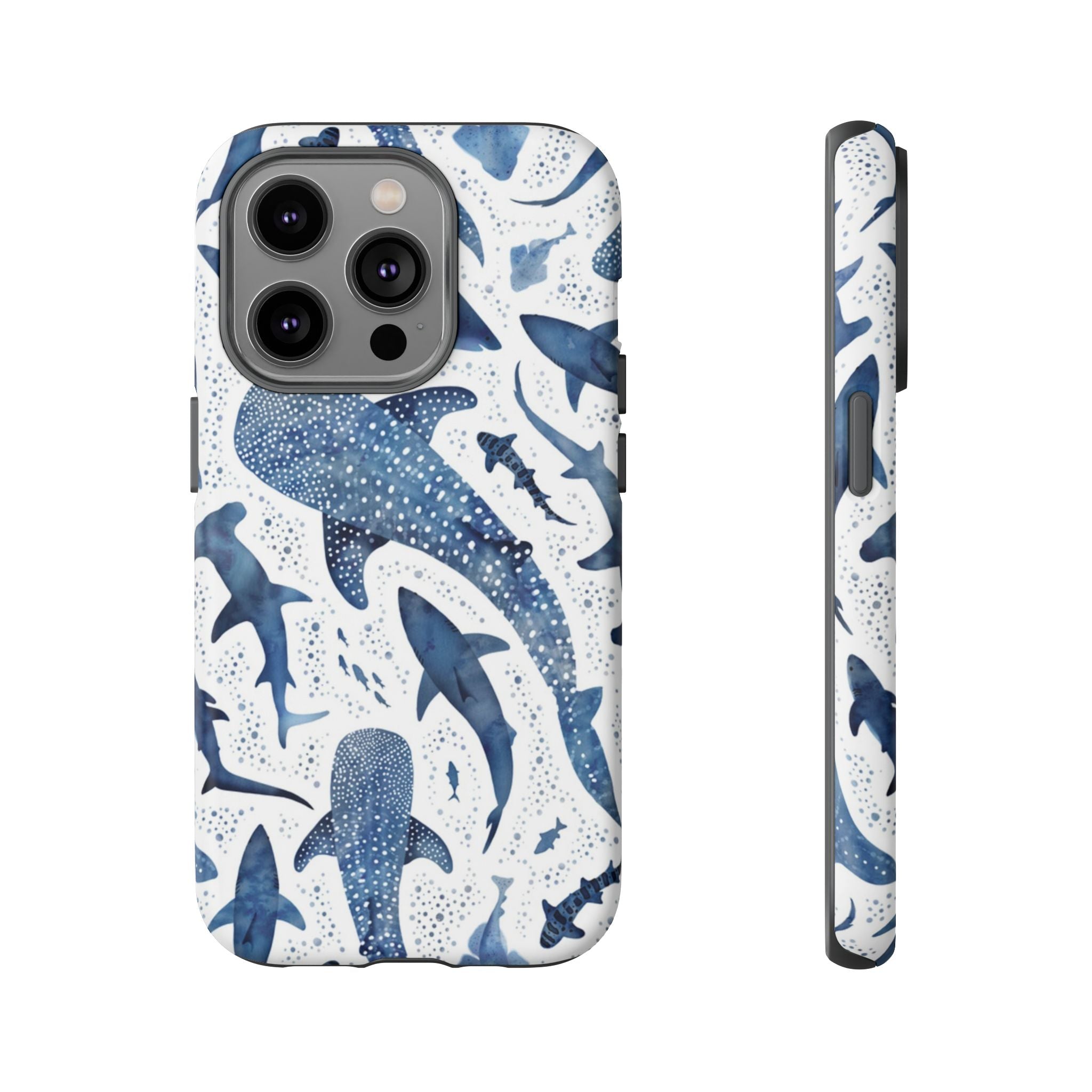 Blue Watercolour Whale Shark Tough Cases
