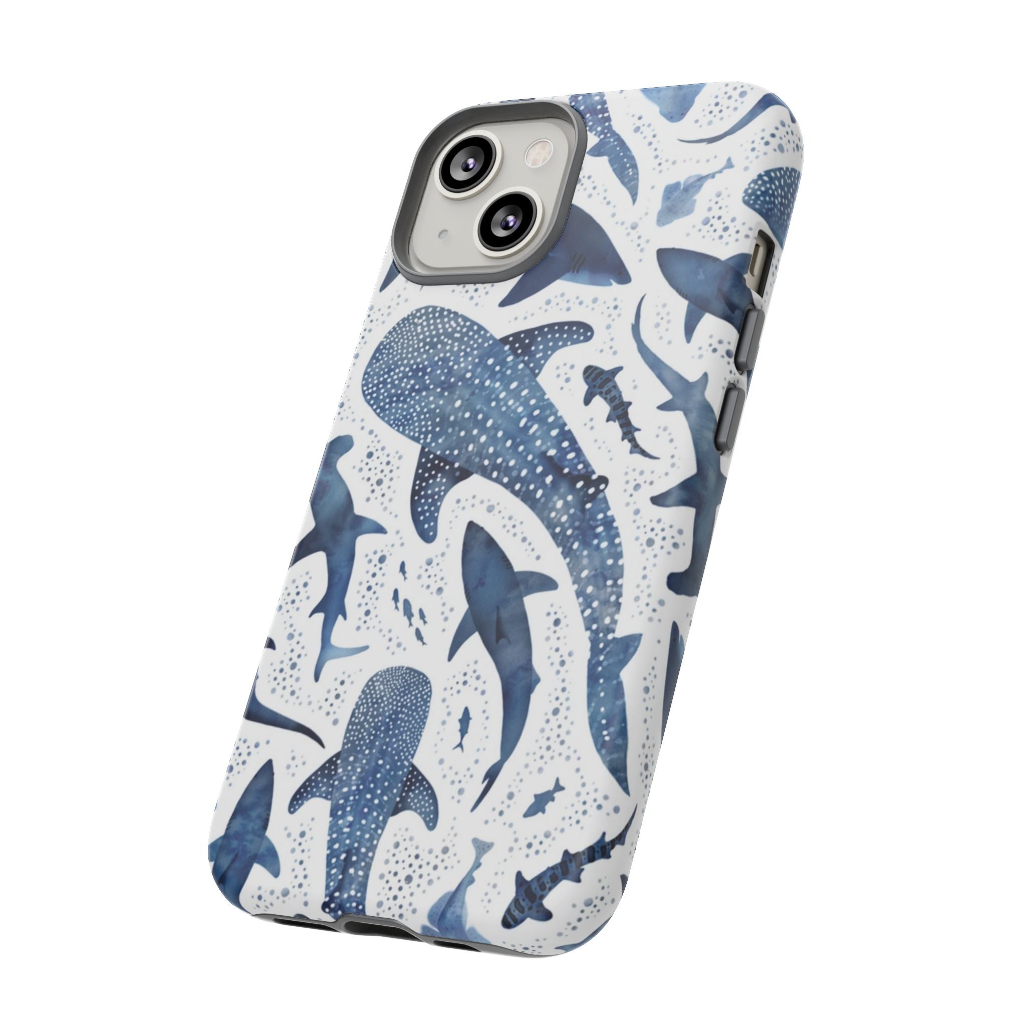 Blue Watercolour Whale Shark Tough Cases