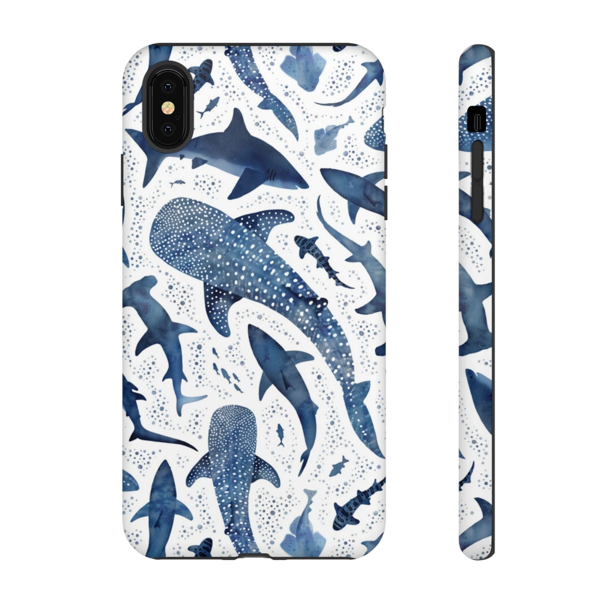 Blue Watercolour Whale Shark Tough Cases