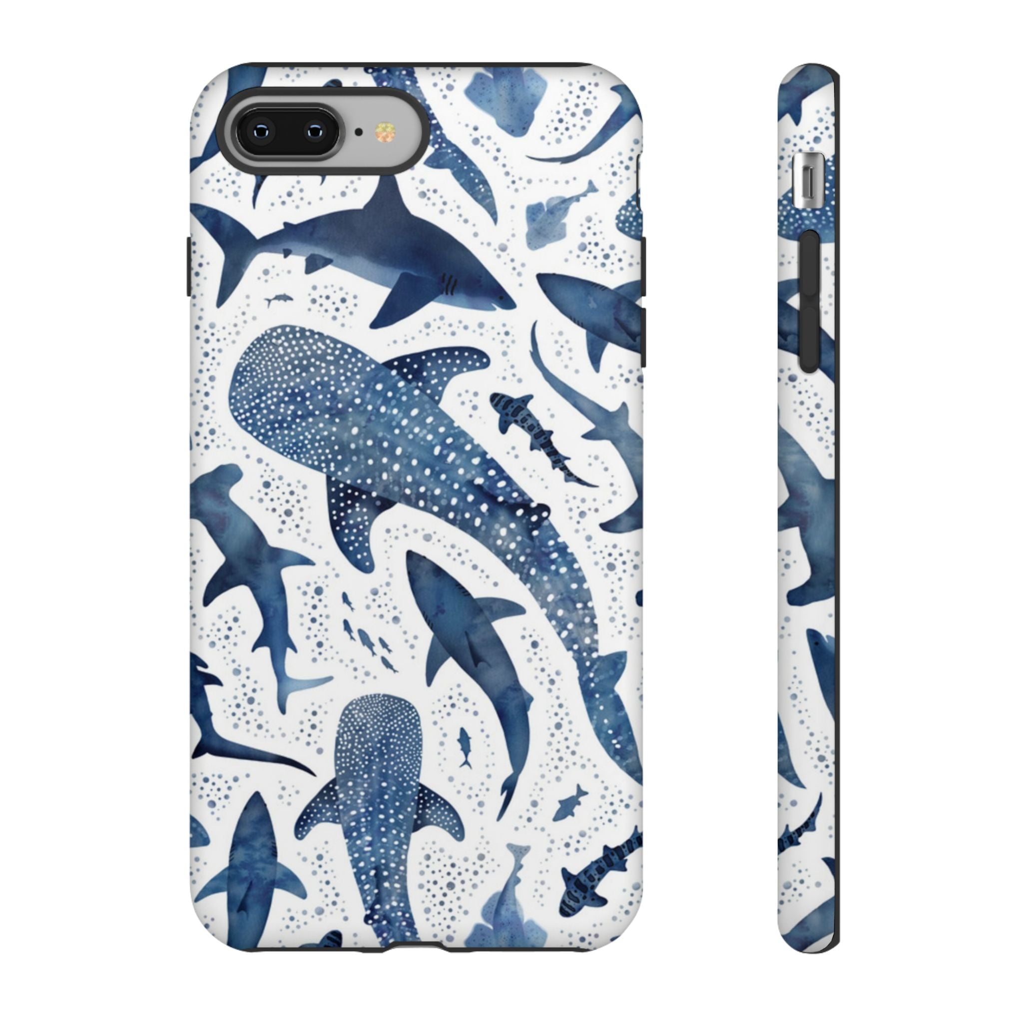 Blue Watercolour Whale Shark Tough Cases