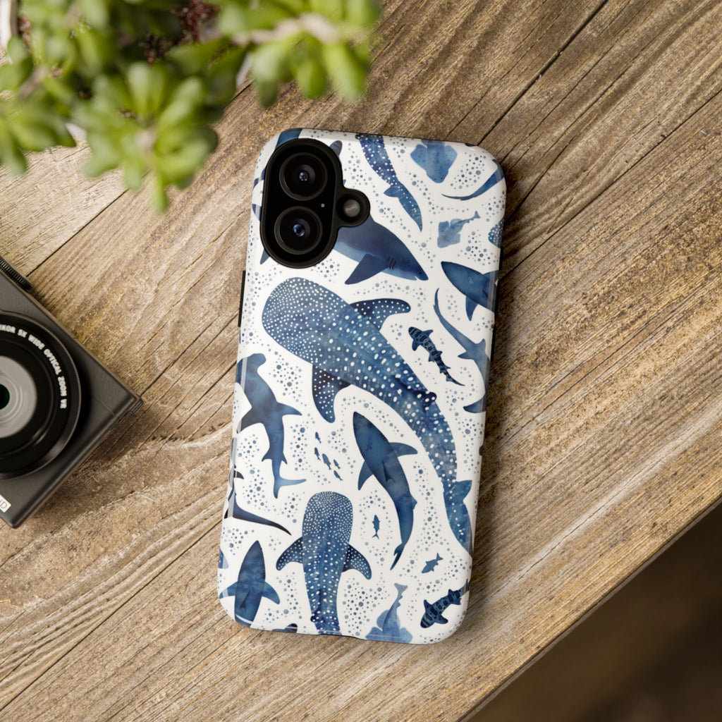 Blue Watercolour Whale Shark Tough Cases