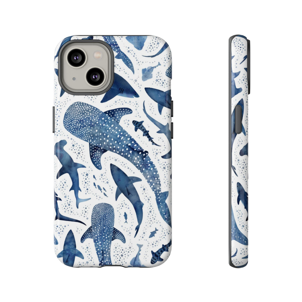 Blue Watercolour Whale Shark Tough Cases
