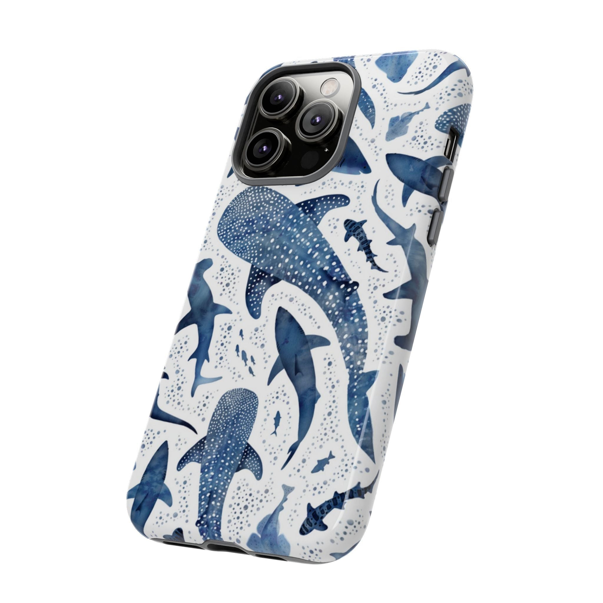 Blue Watercolour Whale Shark Tough Cases