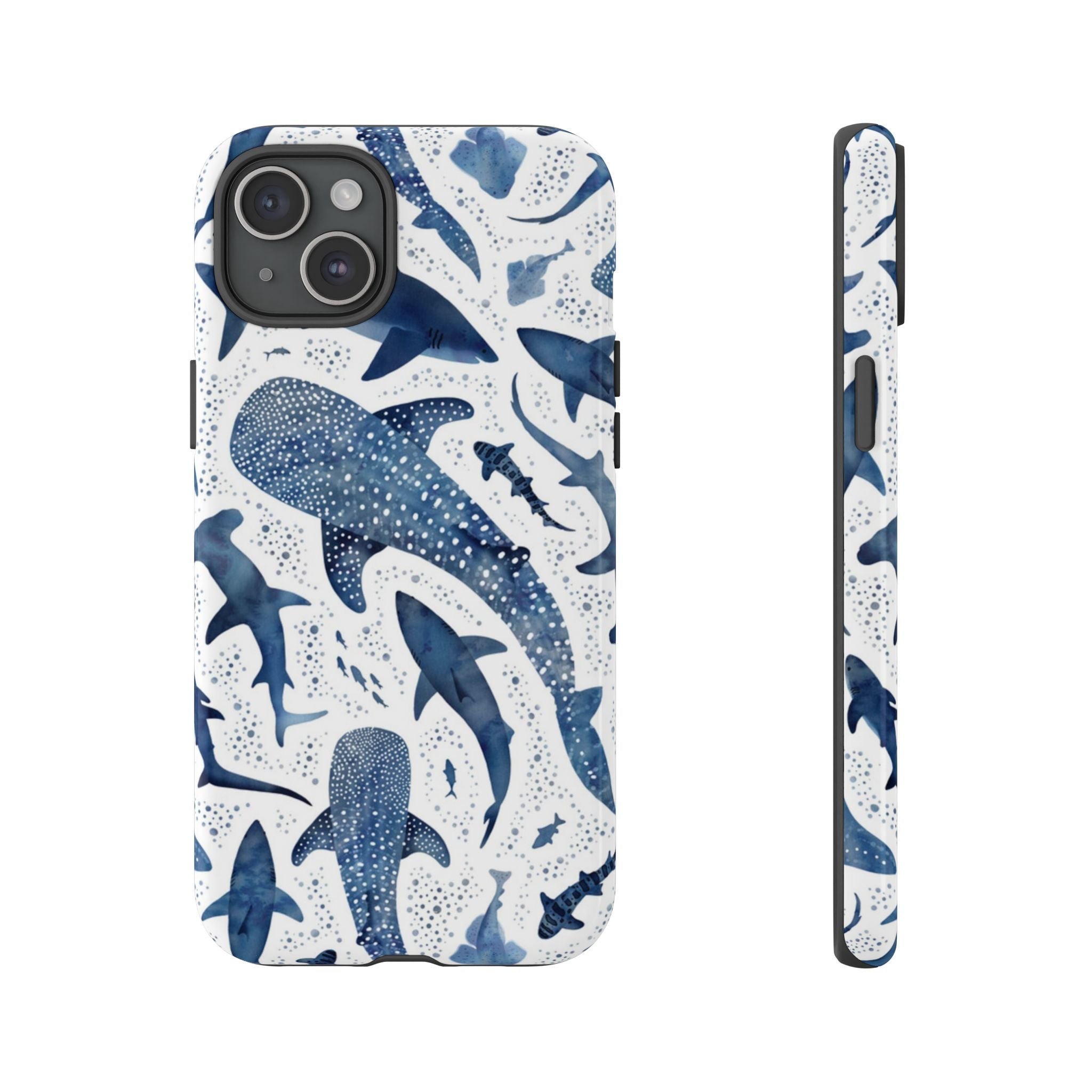 Blue Watercolour Whale Shark Tough Cases
