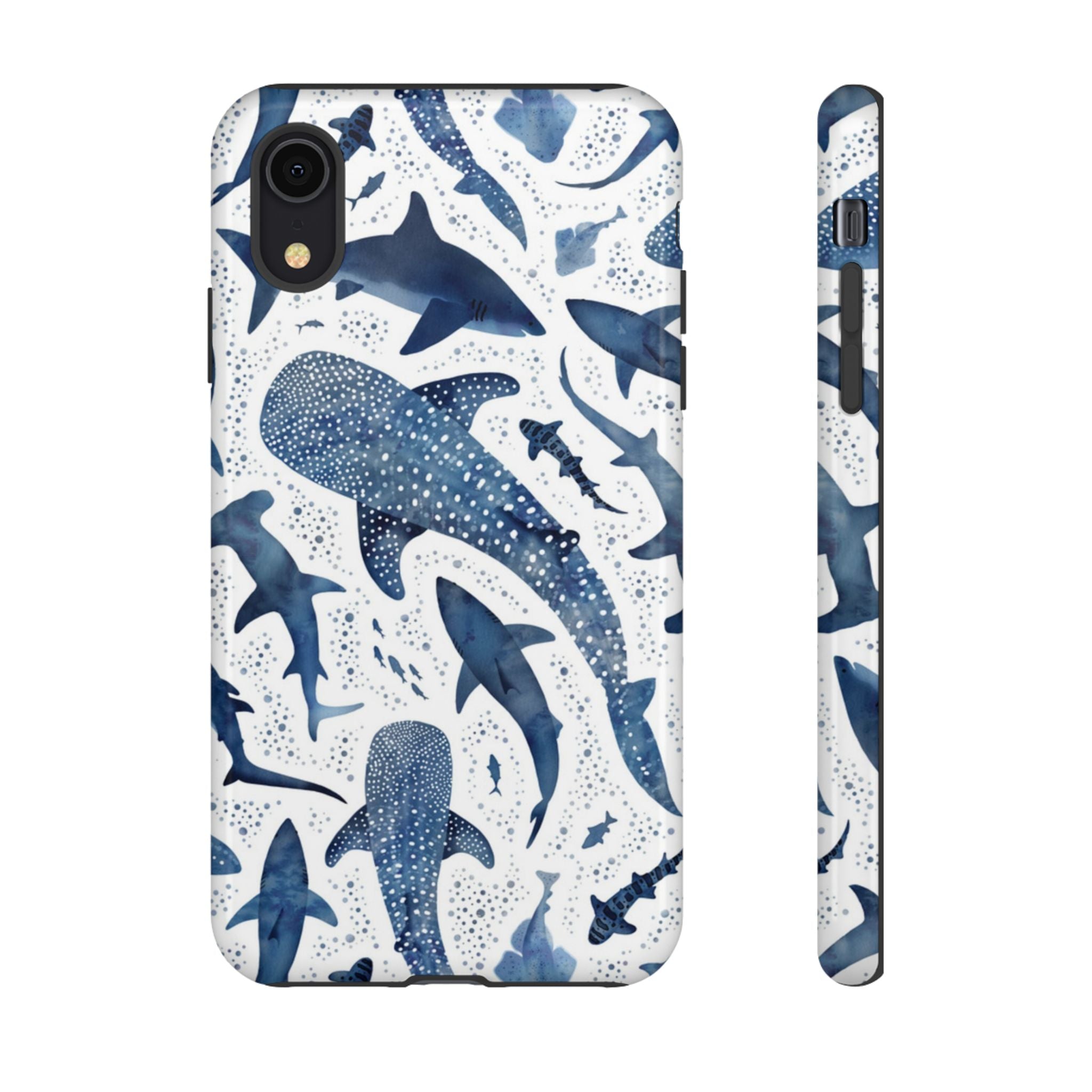 Blue Watercolour Whale Shark Tough Cases