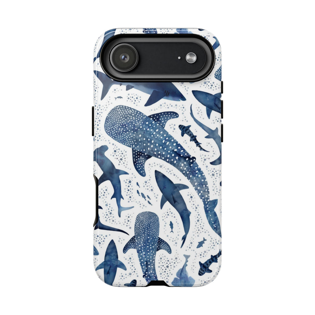Blue Watercolour Whale Shark Tough Cases