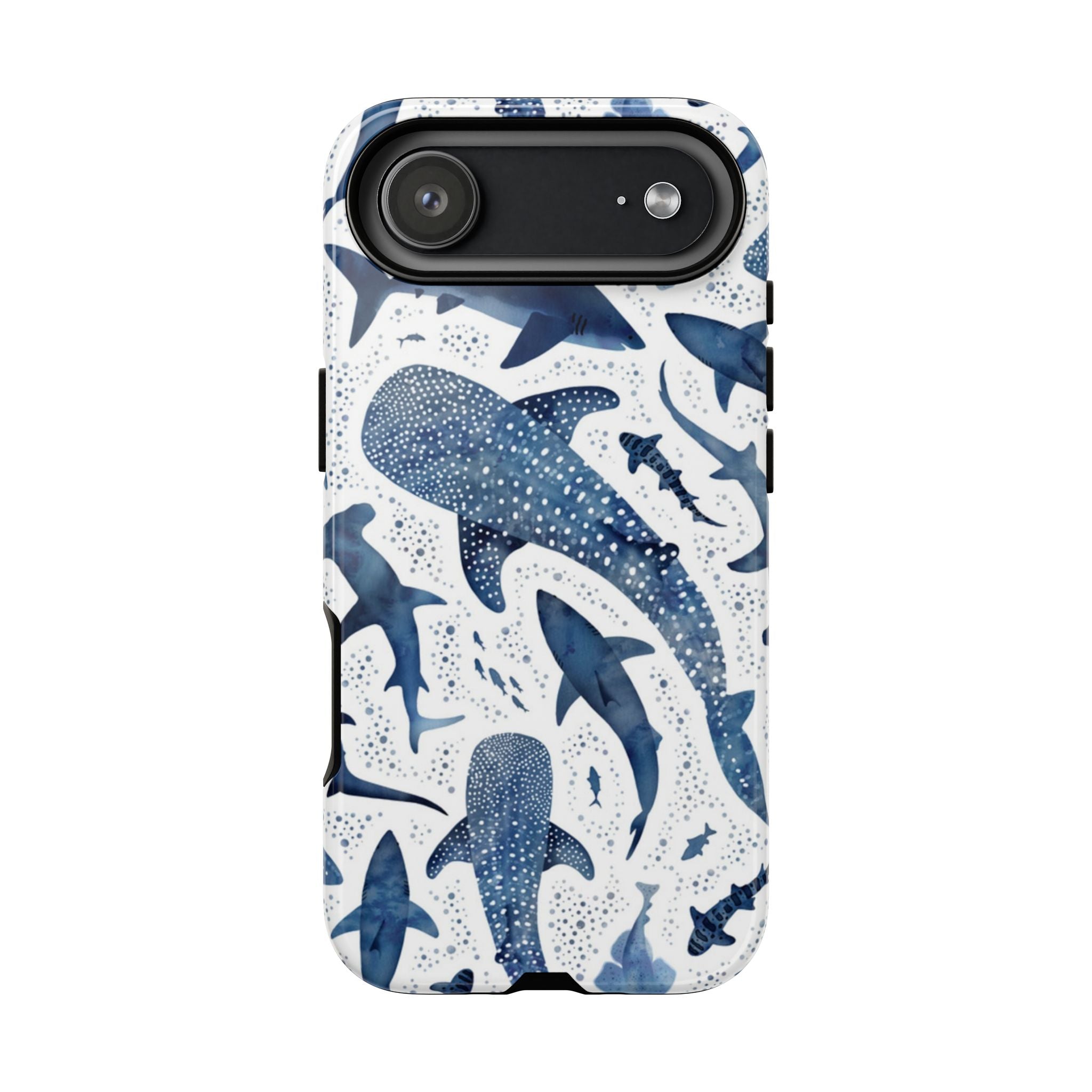Blue Watercolour Whale Shark Tough Cases