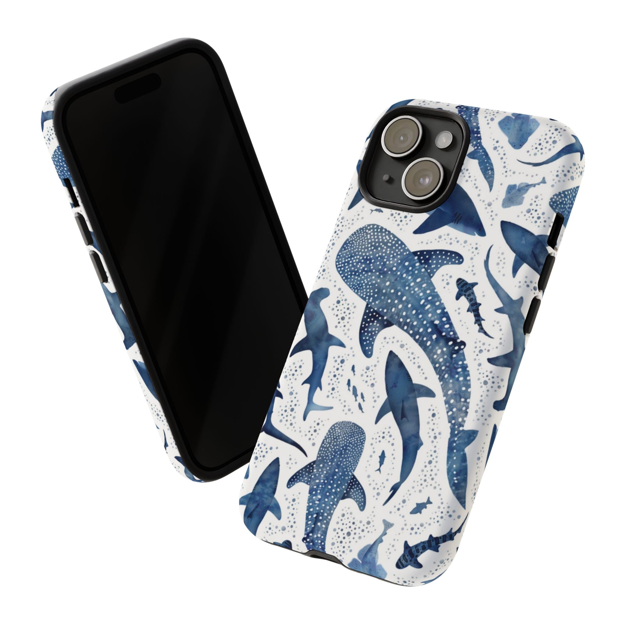 Blue Watercolour Whale Shark Tough Cases