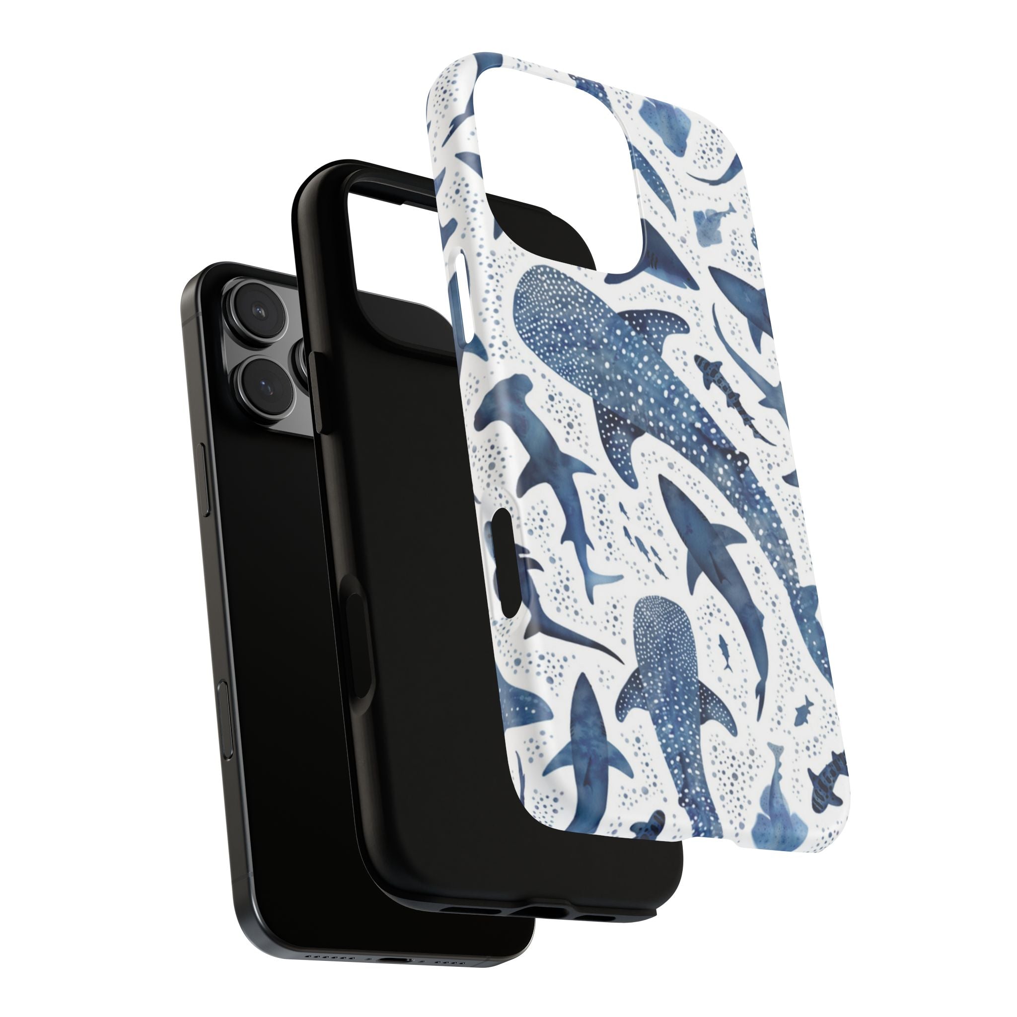 Blue Watercolour Whale Shark Tough Cases